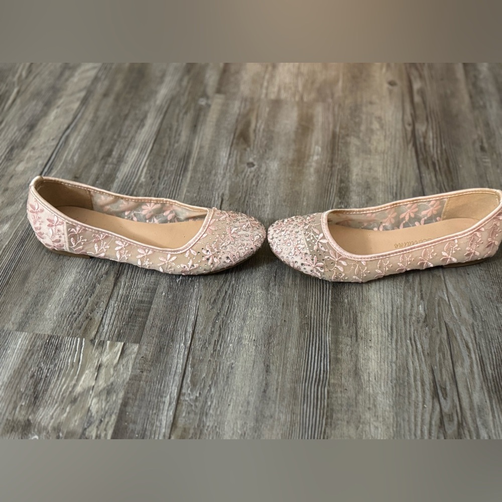 Lauren Lorraine Pink Lace Flats